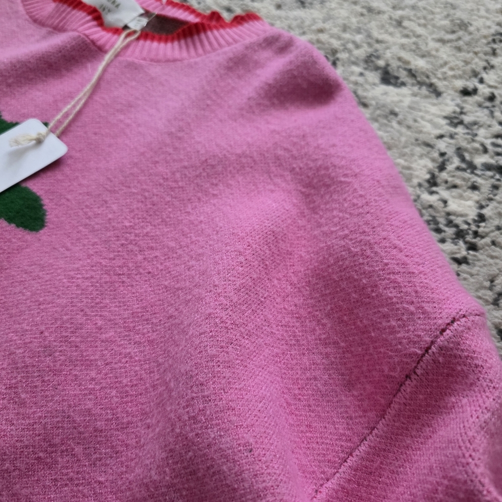 Luna Ivy Strawberry Cropped Sweater Womens XS - Picture 4 of 6